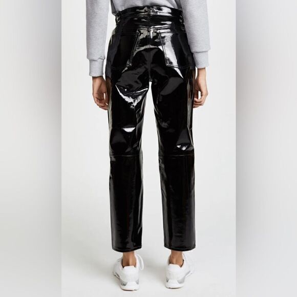 rag & bone Black Patent Leather Crop Pant Size 28 NEW with tags - Picture 2 of 10
